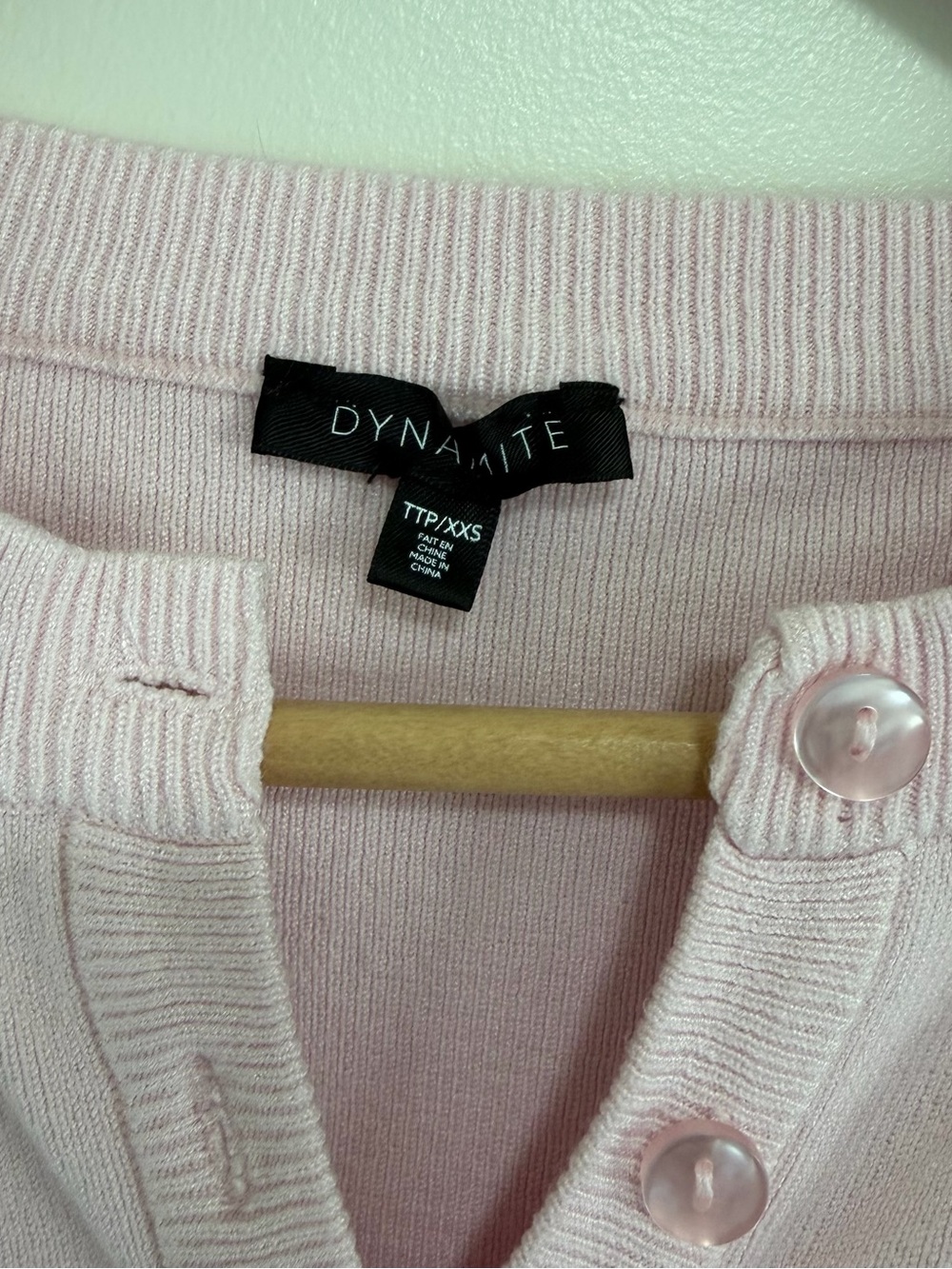 Dynamite Pale Pink Short Sleeve Button Cardigan - Picture 5 of 5